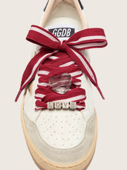 Skins red and white striped laces with charms