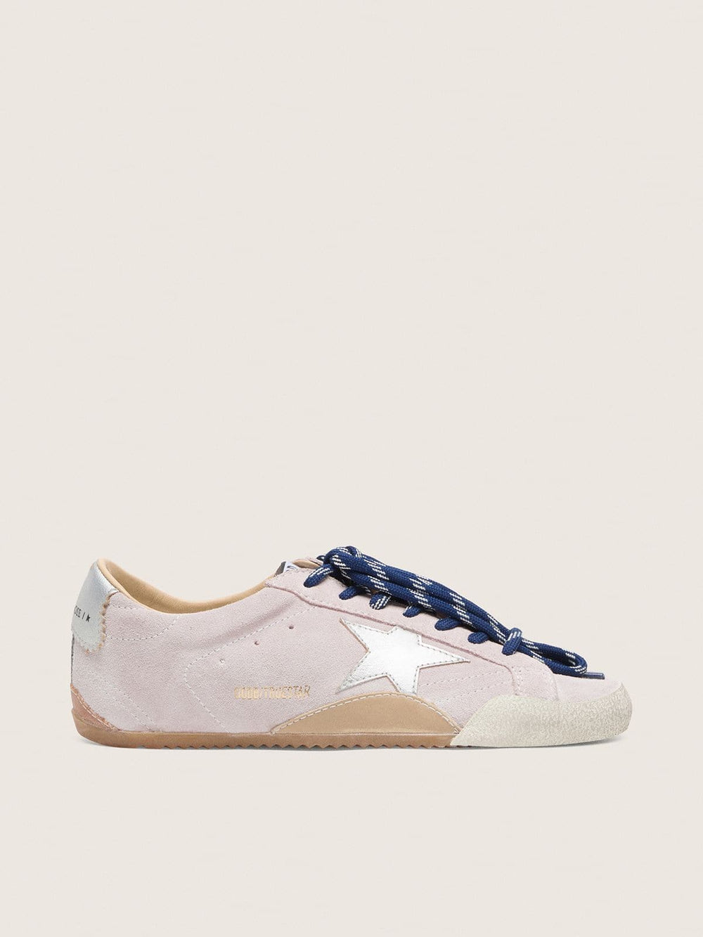 Women's True-Star in pastel pink suede with silver star and heel tab