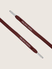 Burgundy LTD laces with embroidered hearts and contrast logo