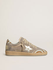 Women's Ball Star LTD in suede with metallic leather star and zebra pony skin heel tab