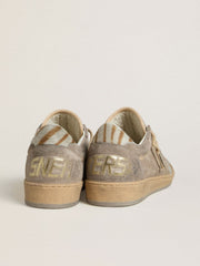 Women's Ball Star LTD in suede with metallic leather star and zebra pony skin heel tab