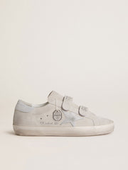 Women's Old School in light gray suede with a leather star with micro-glitter