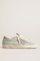Women’s baby-blue nappa Super-Star with grey leather star and heel tab