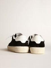 Women's Tennis in black suede with white leather heel tab