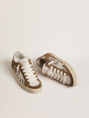Women's Super-Star in zebra-print pony skin with leather star and brown suede inserts