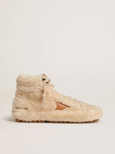 Women's Francy in beige shearling with brown leather star