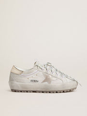 Women's Super-Star Ski in light gray nylon with metallic leather star and heel tab