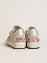 Women's Ball Star LTD in pink and beige suede with pearl-gray leather heel tab