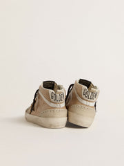 Women’s Mid Star in beige naplak leather with leopard-print pony skin star