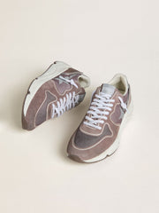 Women's Running Sole in lavender nylon and suede with printed star and silver leather heel tab