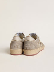 Women's Ball Star in beige suede with gold metallic leather star and bead lettering