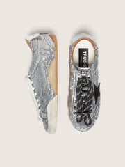 Women's True-Star in silver sequins with black star and silver leather heel tab