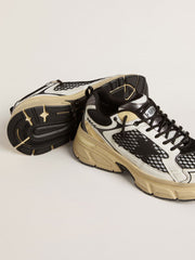 Women’s Lightstar in white leather and black mesh with black TPU star