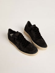 Women’s Ball Star in mesh with Swarovski crystals and black laminated leather star and heel tab