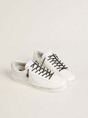 Black laces with silver-colored Swarovski rhinestones