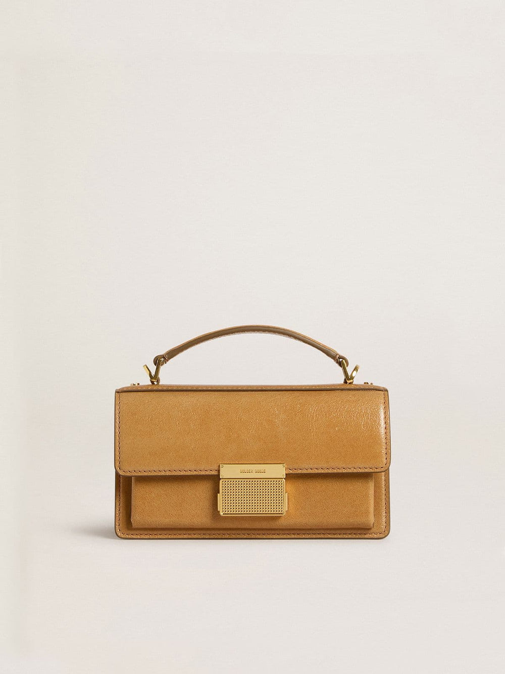 Small Venezia Bag in tobacco-colored leather with gold details