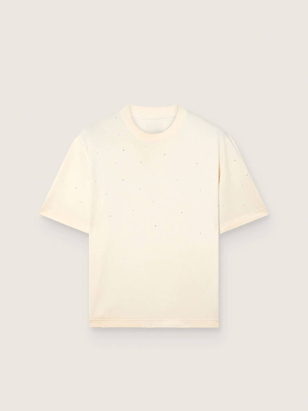 Star unisex T-shirt in white cotton with all-over gradient crystals and print on the back