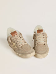 Women's Ball Star in wool with gold leather star and white shearling lining