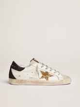Women’s Super-Star in nappa leather with gold glitter star and black glitter heel tab