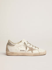 Women's Super-Star with silver heel tab and metal stud lettering