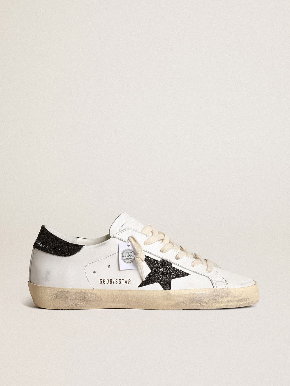 Sneaker black Swarovski crystals Super-Star LTD for women Golden Goose