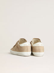 Women’s Old School in beige suede with white leather heel tab