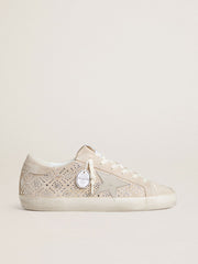 Women's Super-Star LTD in suede with Swarovski crystals and ice-gray leather star