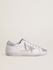 Women’s Super-Star with gray suede star and silver glitter inserts