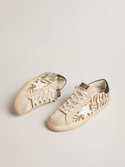Super-Star in zebra-effect Swarovski with a white leather star