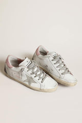 Women's Super-Star with gray suede star and pink leather heel tab