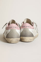 Women's Super-Star with gray suede star and pink leather heel tab