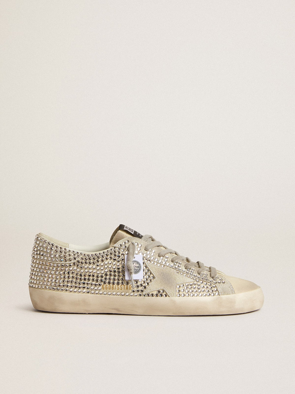 Super-Star in nubuck with Swarovski crystals and ice-gray suede star