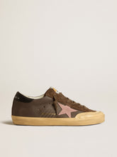 Women's Super-Star Penstar LTD in brown leather with pink suede star