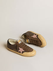 Women's Super-Star Penstar LTD in brown leather with pink suede star