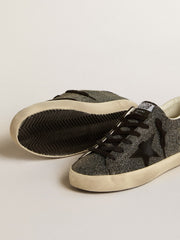 Women’s Super-Star in black Swarovski crystals with black suede star