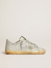 Women’s Super-Star in aged white nubuck with Swarovski crystals