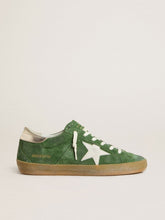 Women's Super-Star in green suede with white star