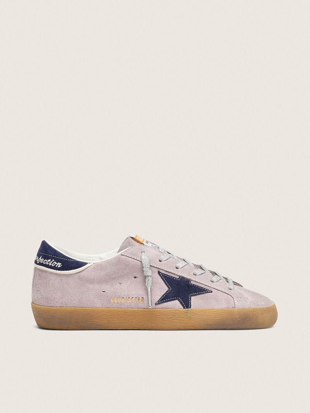 Women’s Super-Star in lilac suede with midnight blue suede star and heel tab