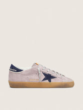 Women’s Super-Star in lilac suede with midnight blue suede star and heel tab