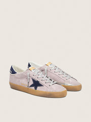 Women’s Super-Star in lilac suede with midnight blue suede star and heel tab