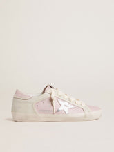 Super-Star LTD in pink leather with silver foiled leather star and pink leather heel tab