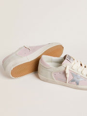 Super-Star LTD in pink leather with silver foiled leather star and pink leather heel tab
