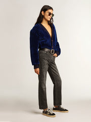 Women’s Super-Star in black leather and suede with silver studs