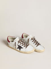 Women's Super-Star in nappa with glitter star and red nappa heel tab
