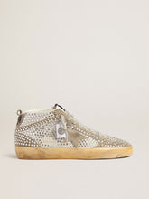 Women’s Mid Star in white and dove-gray suede with Swarovski crystals