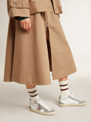 Women's Mid Star in nappa and suede with light brown metallic leather star