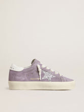 Women's Hi Star in purple suede with silver glitter star