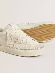 Hi Star in suede with silver metallic leather star and heel tab