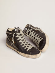 Women’s Slide high-top sneakers with studs Golden Goose