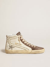 Slide in nappa with glitter star and patent leather flash